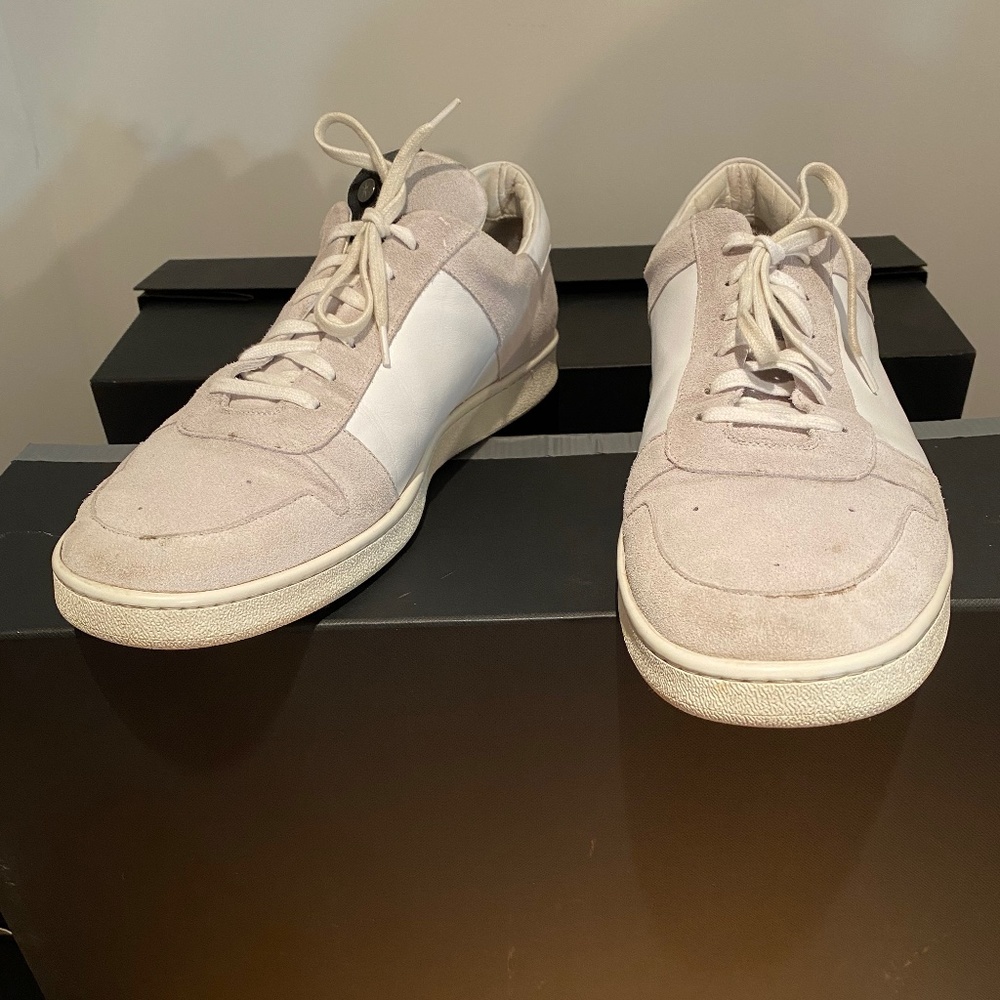 PALM ANGELS Mens White Leather Sneakers sz12 or 46euro